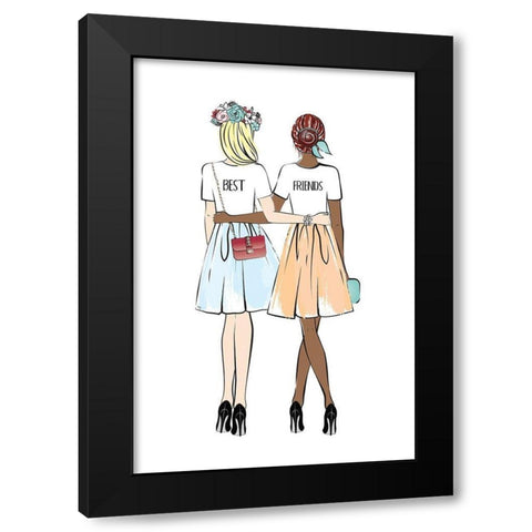 Girlfriends I Black Modern Wood Framed Art Print with Double Matting by Pavlova, Martina