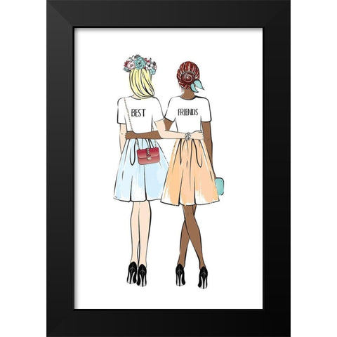 Girlfriends I Black Modern Wood Framed Art Print by Pavlova, Martina