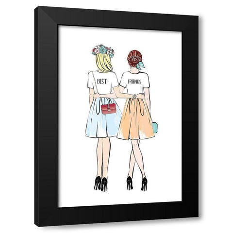 Girlfriends II Black Modern Wood Framed Art Print with Double Matting by Pavlova, Martina