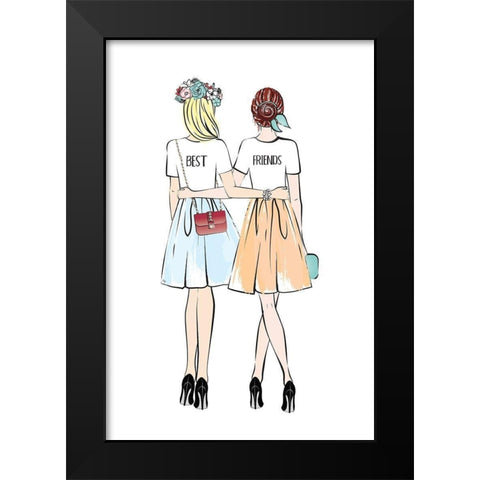 Girlfriends II Black Modern Wood Framed Art Print by Pavlova, Martina