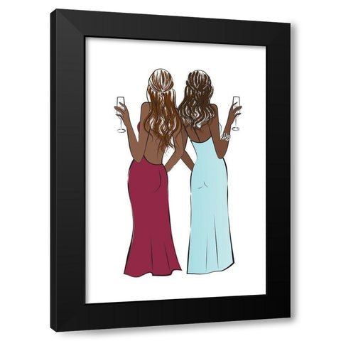 Cheers Girls II Black Modern Wood Framed Art Print with Double Matting by Pavlova, Martina