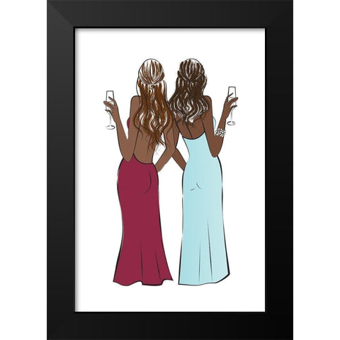 Cheers Girls II Black Modern Wood Framed Art Print by Pavlova, Martina