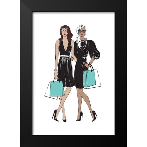 Shopping Friends I Black Modern Wood Framed Art Print by Pavlova, Martina