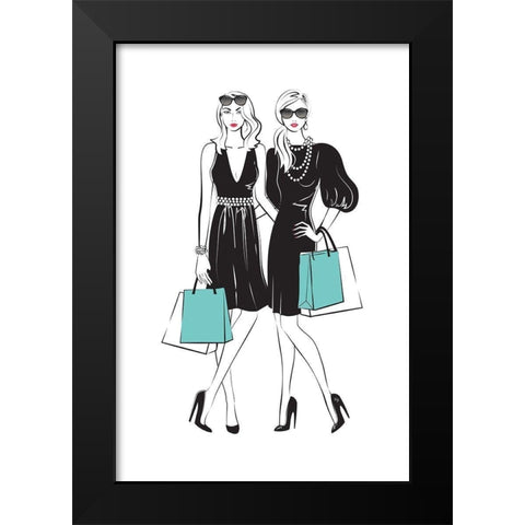 Shopping Friends II Black Modern Wood Framed Art Print by Pavlova, Martina