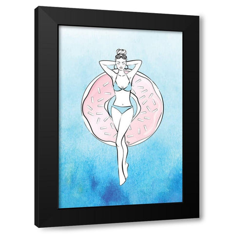 Donut Relax Black Modern Wood Framed Art Print with Double Matting by Pavlova, Martina