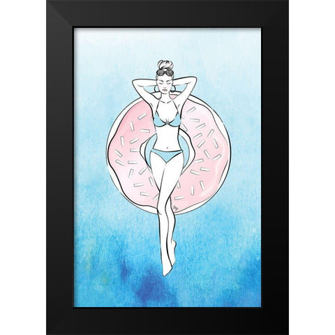 Donut Relax Black Modern Wood Framed Art Print by Pavlova, Martina