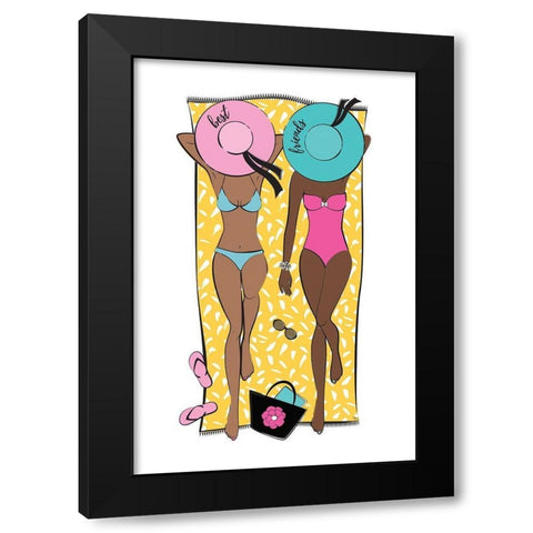 Summer Girls I Black Modern Wood Framed Art Print by Pavlova, Martina