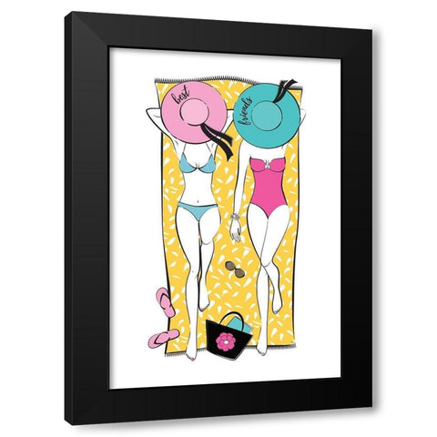 Summer Girls II Black Modern Wood Framed Art Print by Pavlova, Martina