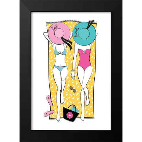 Summer Girls II Black Modern Wood Framed Art Print by Pavlova, Martina