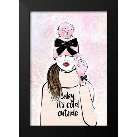 Cold Outside Black Modern Wood Framed Art Print by Pavlova, Martina