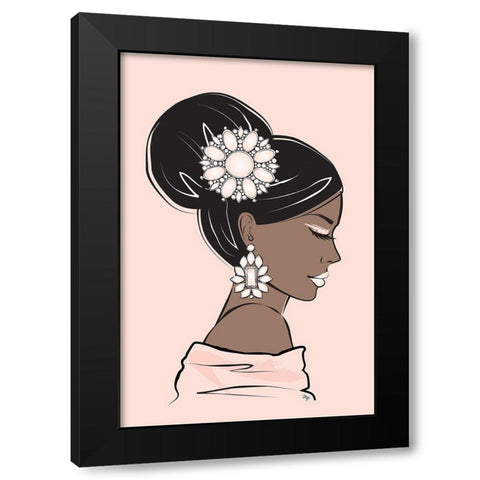 Geisha I Black Modern Wood Framed Art Print with Double Matting by Pavlova, Martina