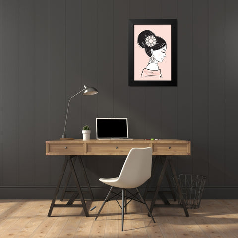 Geisha II Black Modern Wood Framed Art Print by Pavlova, Martina