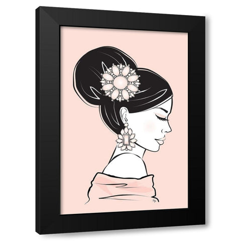 Geisha II Black Modern Wood Framed Art Print by Pavlova, Martina