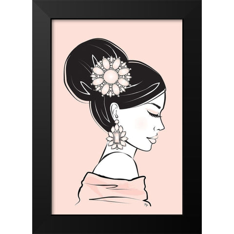 Geisha II Black Modern Wood Framed Art Print by Pavlova, Martina