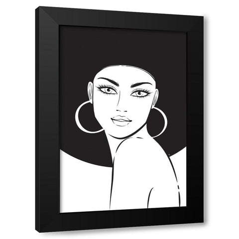 Hat Girl I Black Modern Wood Framed Art Print with Double Matting by Pavlova, Martina