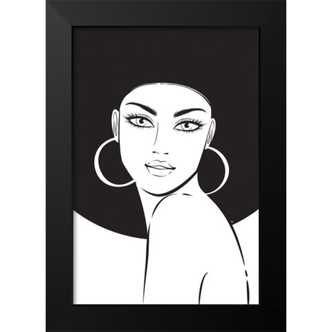 Hat Girl I Black Modern Wood Framed Art Print by Pavlova, Martina