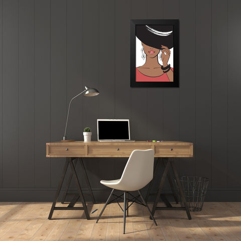 Hat Girl II Black Modern Wood Framed Art Print by Pavlova, Martina