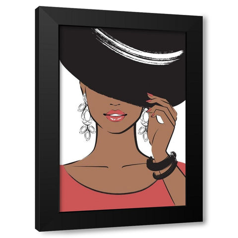 Hat Girl II Black Modern Wood Framed Art Print by Pavlova, Martina