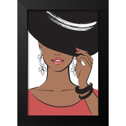 Hat Girl II Black Modern Wood Framed Art Print by Pavlova, Martina