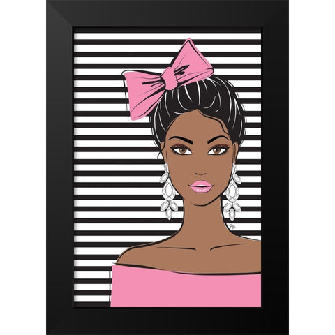 Bow Girl I Black Modern Wood Framed Art Print by Pavlova, Martina