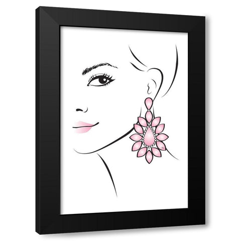 Earring II Black Modern Wood Framed Art Print by Pavlova, Martina