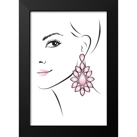 Earring II Black Modern Wood Framed Art Print by Pavlova, Martina
