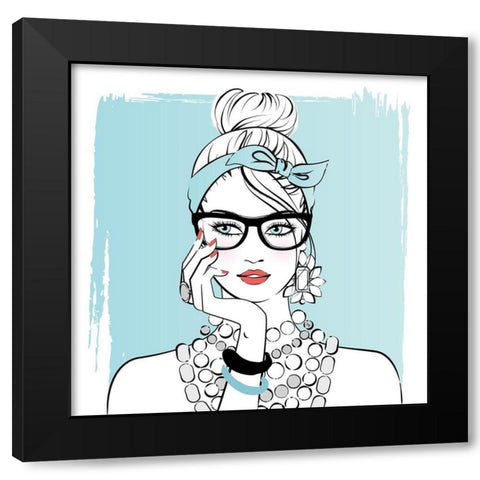 Planner Girl Black Modern Wood Framed Art Print with Double Matting by Pavlova, Martina