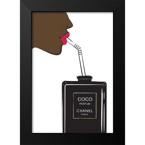 Perfume Drink Black Modern Wood Framed Art Print by Pavlova, Martina