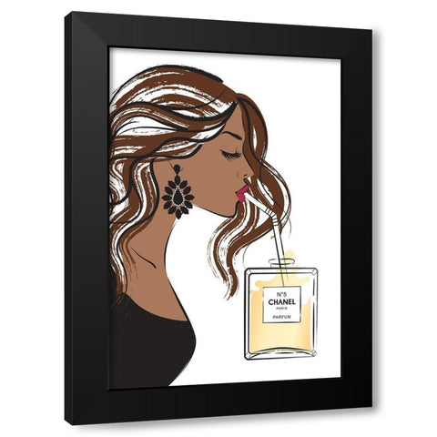 Girl Drink I Black Modern Wood Framed Art Print with Double Matting by Pavlova, Martina