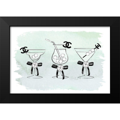 Drinks Black Modern Wood Framed Art Print by Pavlova, Martina