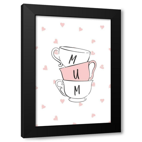 Mum Cups Black Modern Wood Framed Art Print by Pavlova, Martina