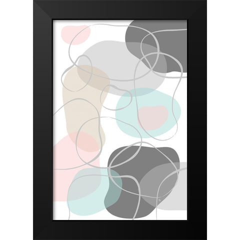 Pastel Stones I Black Modern Wood Framed Art Print by Pavlova, Martina