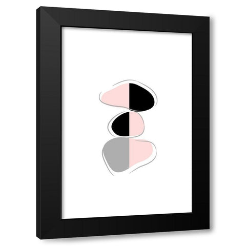 Stones II Black Modern Wood Framed Art Print with Double Matting by Pavlova, Martina