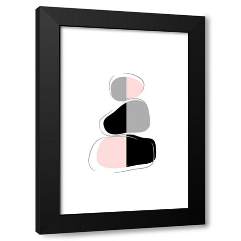 Stones III Black Modern Wood Framed Art Print by Pavlova, Martina