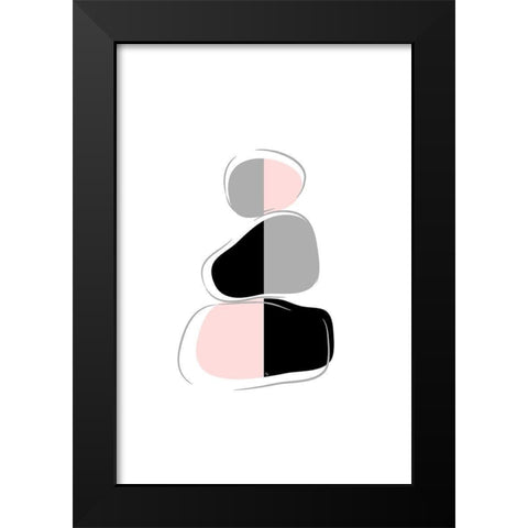 Stones III Black Modern Wood Framed Art Print by Pavlova, Martina