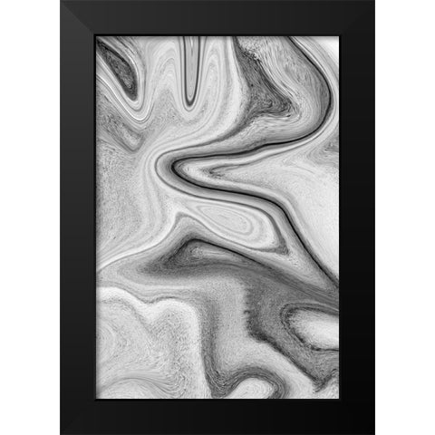 Grey Marble Black Modern Wood Framed Art Print by Pavlova, Martina