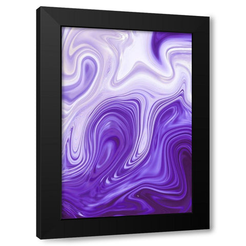 Purple Marble Black Modern Wood Framed Art Print by Pavlova, Martina