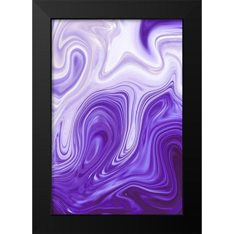 Purple Marble Black Modern Wood Framed Art Print by Pavlova, Martina