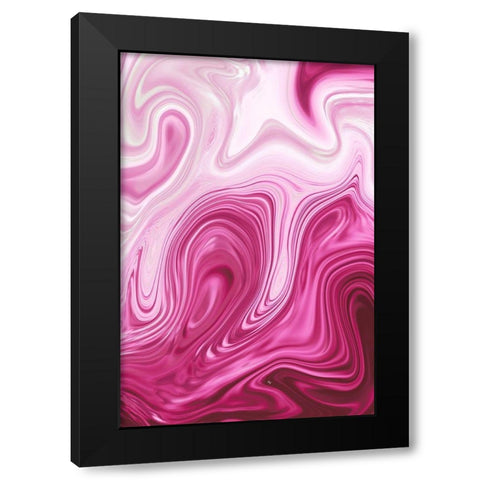 Pink Marble Black Modern Wood Framed Art Print by Pavlova, Martina
