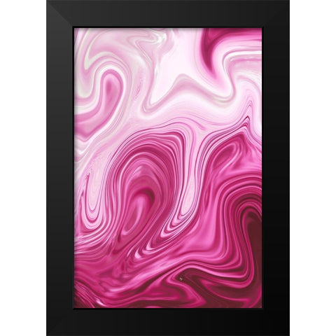 Pink Marble Black Modern Wood Framed Art Print by Pavlova, Martina