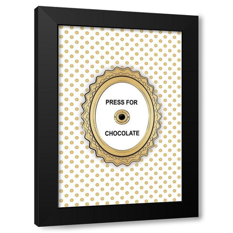 Press 4 Chocolate Black Modern Wood Framed Art Print by Pavlova, Martina