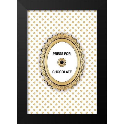 Press 4 Chocolate Black Modern Wood Framed Art Print by Pavlova, Martina