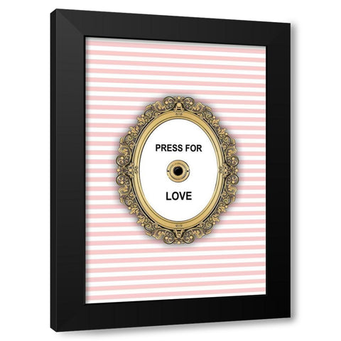 Love Button Black Modern Wood Framed Art Print with Double Matting by Pavlova, Martina