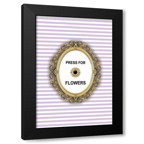 Flowers Button Black Modern Wood Framed Art Print by Pavlova, Martina