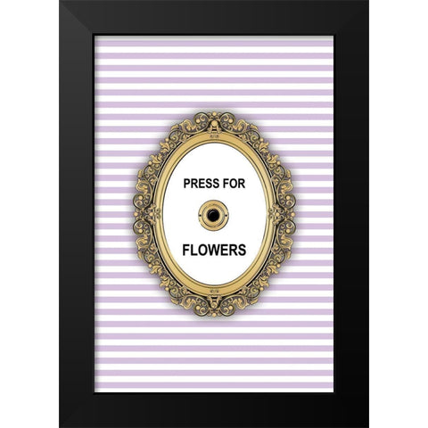 Flowers Button Black Modern Wood Framed Art Print by Pavlova, Martina