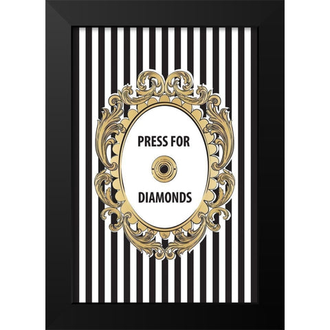 Diamonds Button Black Modern Wood Framed Art Print by Pavlova, Martina