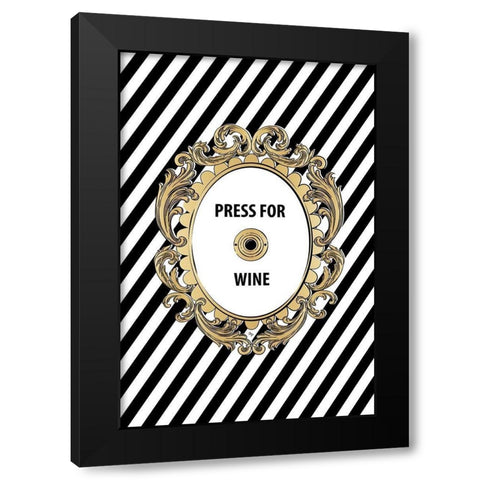 Wine Button Black Modern Wood Framed Art Print by Pavlova, Martina