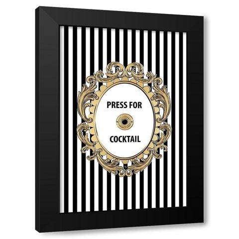 Cocktail Button Black Modern Wood Framed Art Print by Pavlova, Martina