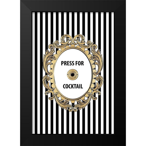 Cocktail Button Black Modern Wood Framed Art Print by Pavlova, Martina