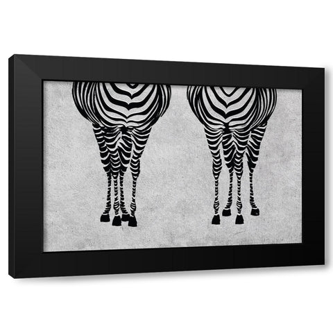 Zebras Black Modern Wood Framed Art Print with Double Matting by Pavlova, Martina